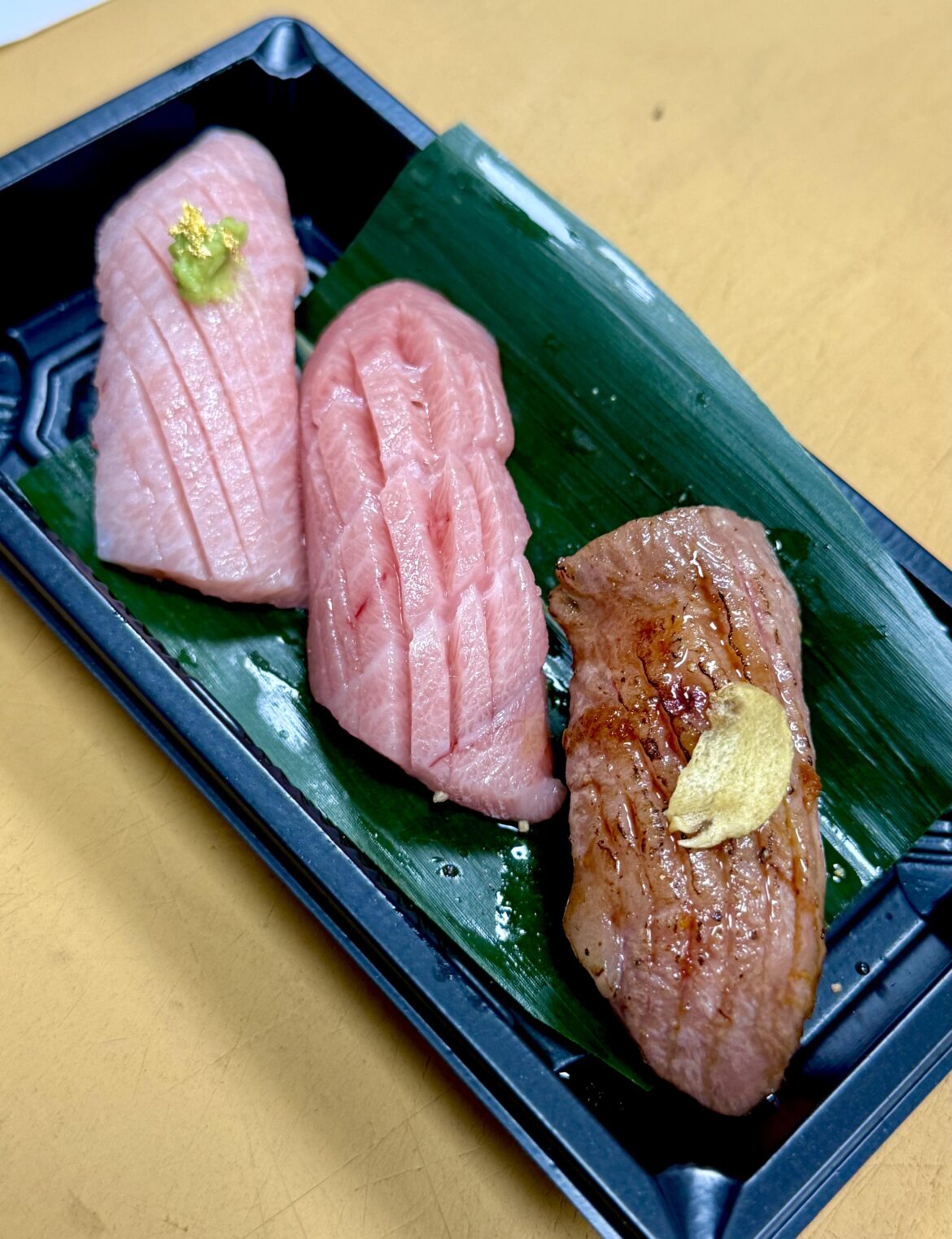 Some my true loves: kamatoro, toro, and Japanese wagyu