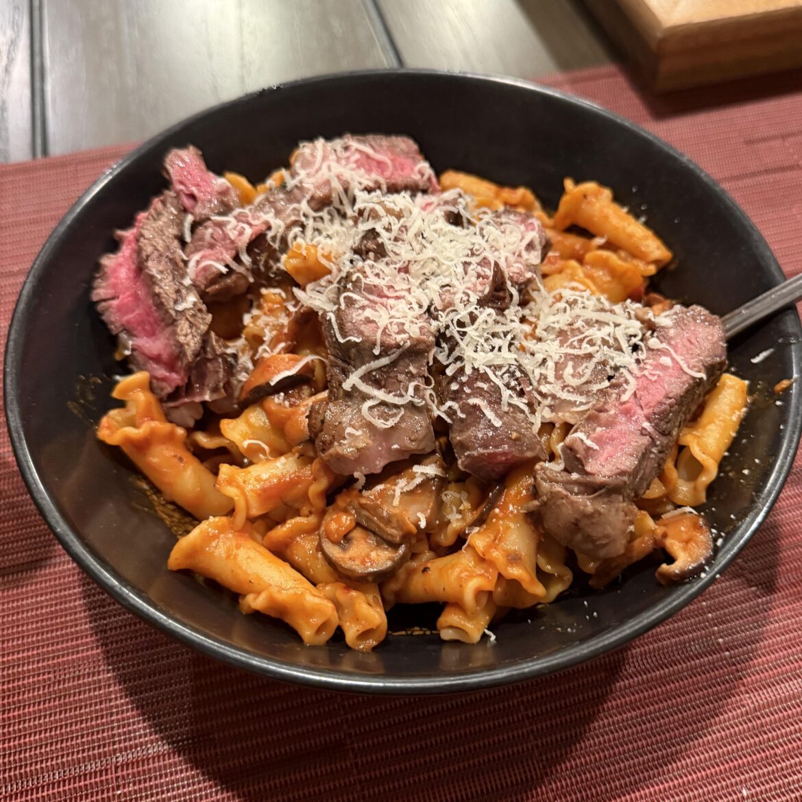 Mushroom Campenelle and Steak