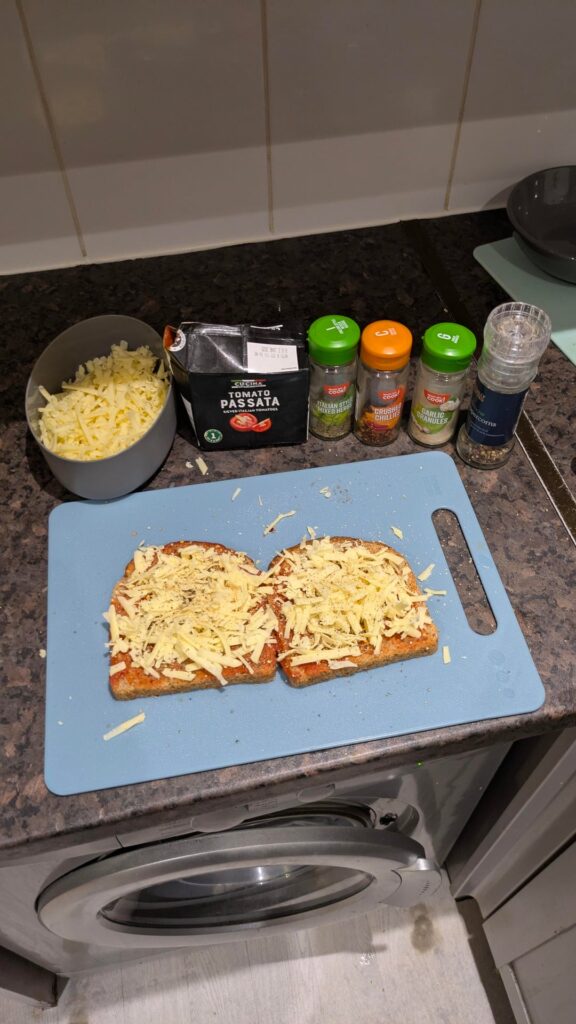 Got hungry at 1am. Made some air fryer pizza.