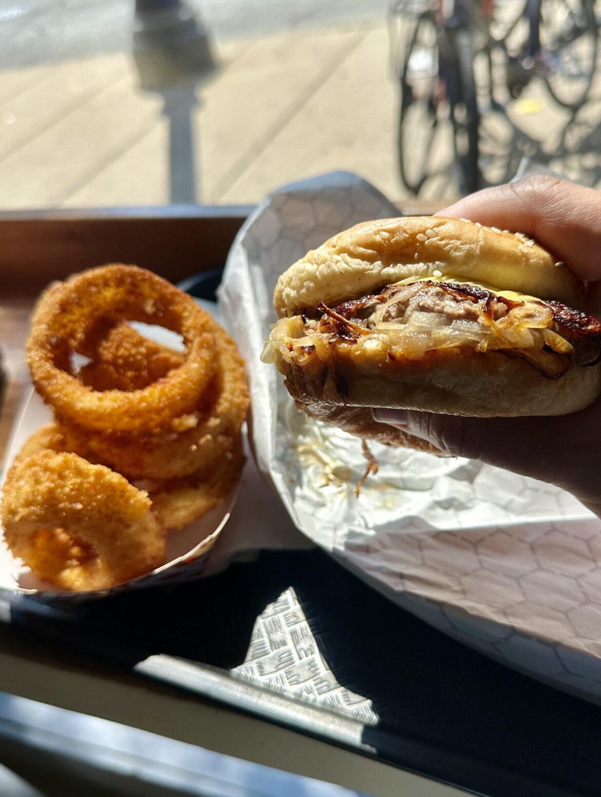 I recently discovered this sub and thought you’d enjoy this Oklahoma style onion burger with a side of onion rings.