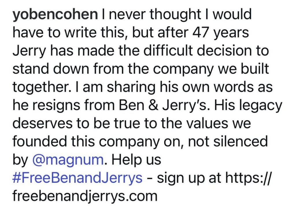 Jerry Resigns From Ben & Jerry’s