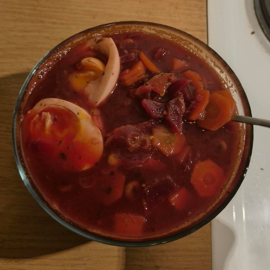 Things I had at home soup (480kcal)