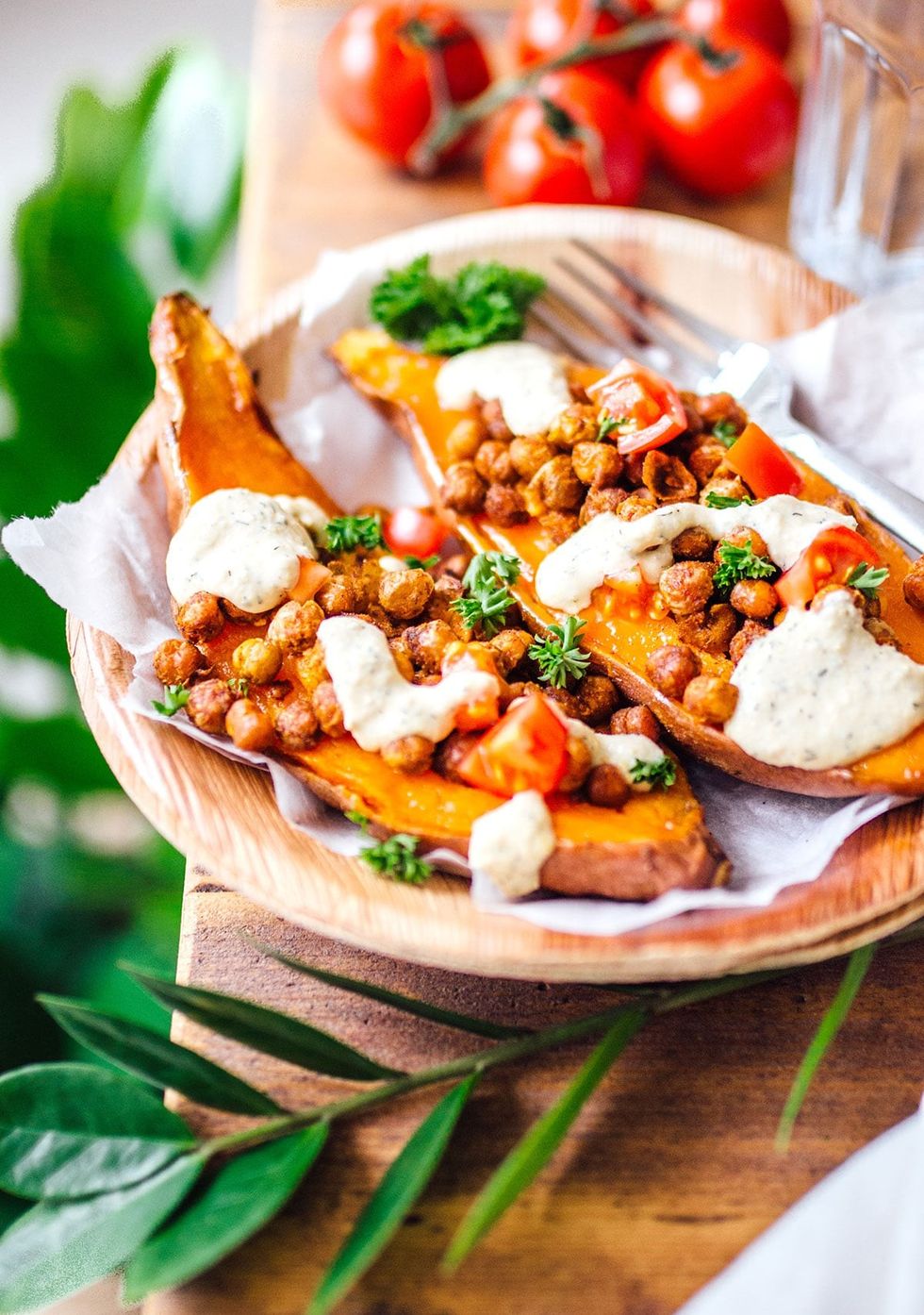 Mediterranean Stuffed Sweet Potatoes