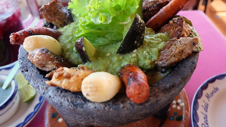 Molcajete filled with food