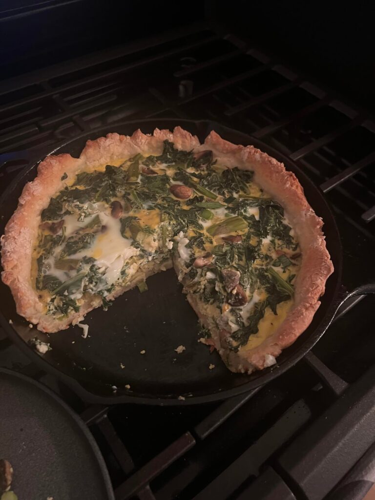 400 calories and almost 30g protein for a huge slice of quiche