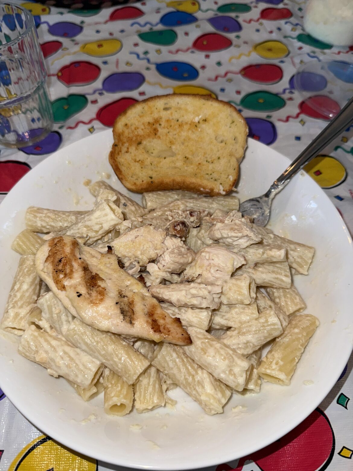 My dad made Rigatoni my with Alfredo sauce for my brothers birthday