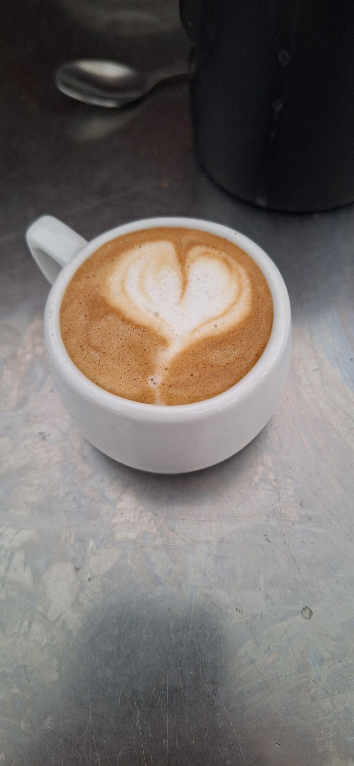 My first heart in a tiny cup!