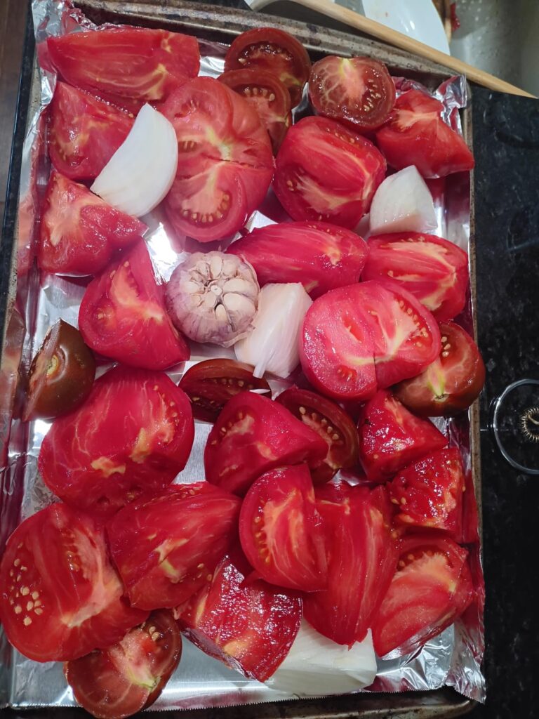 Roasted tomato soup since I had too many tomatoes