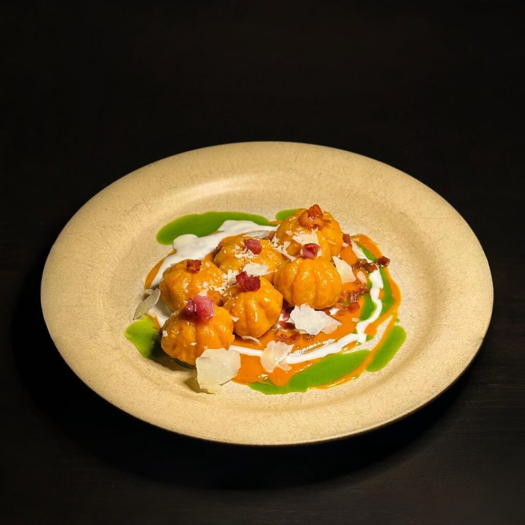 Pumpkin gnocchi w/ bacon, parmesan