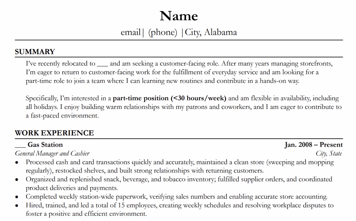 Resume advice for Career Change