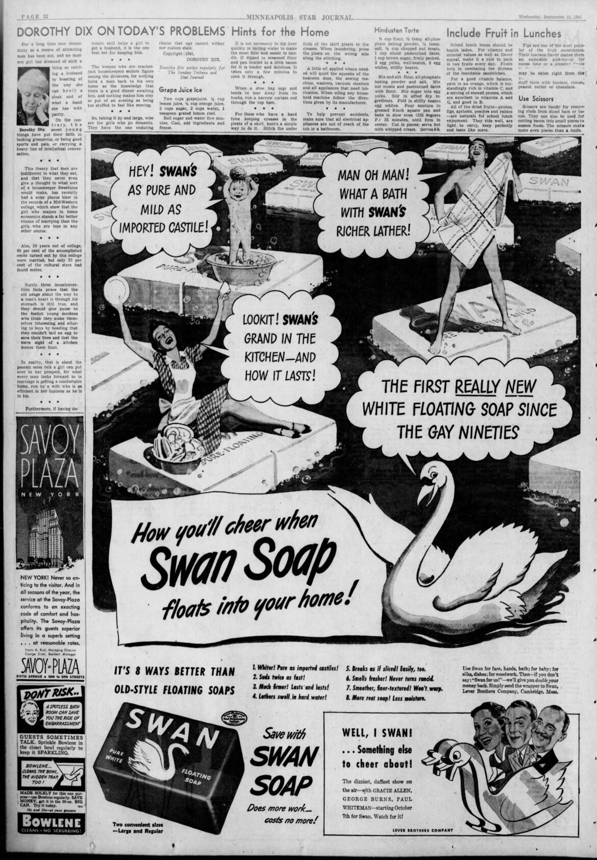 September 10, 1941: Grape Juice Ice & Hindustan Torte