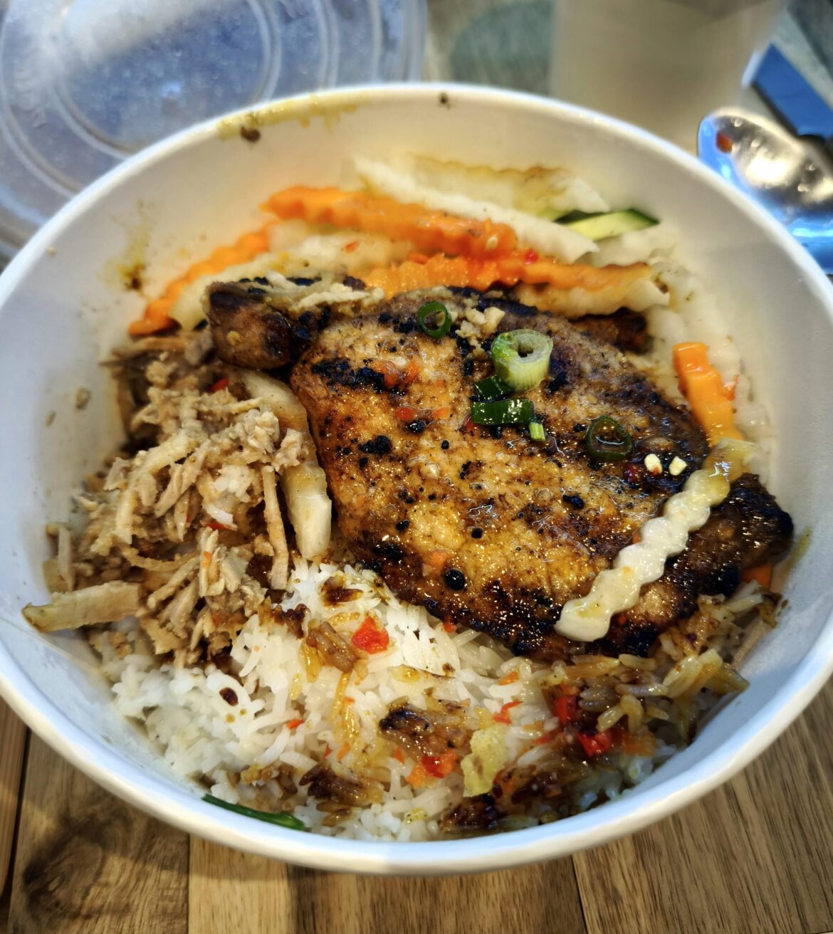Vietnamese pork chop and rice