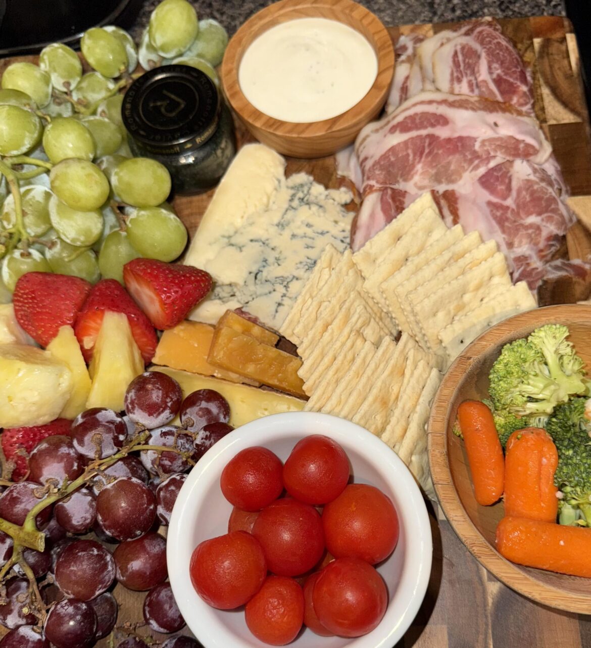 Sunday dinner, I’m a beginner and setting up a Charcuterie board but It’s definitely fun.