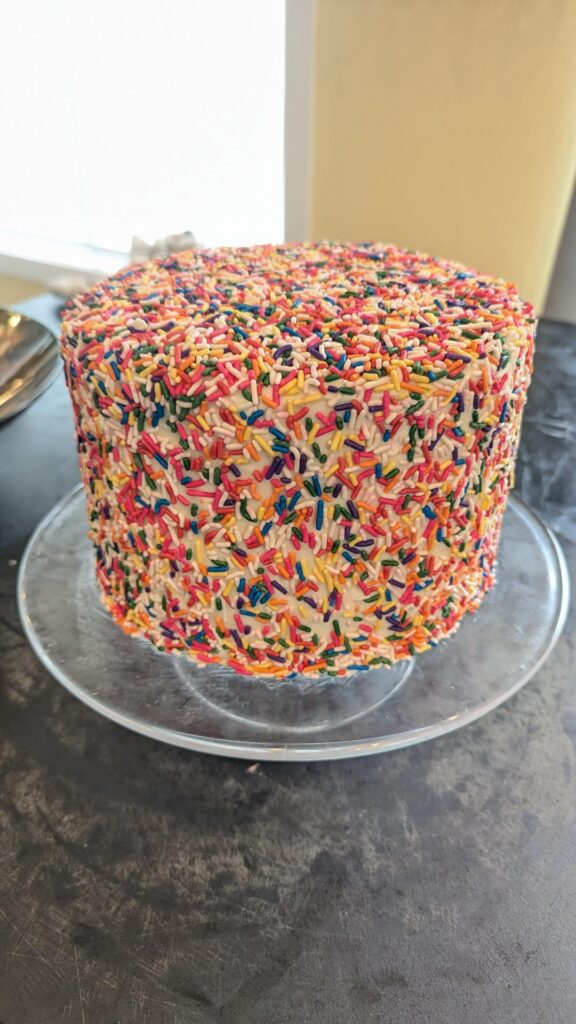 First three-tier cake! First three-tier cake!