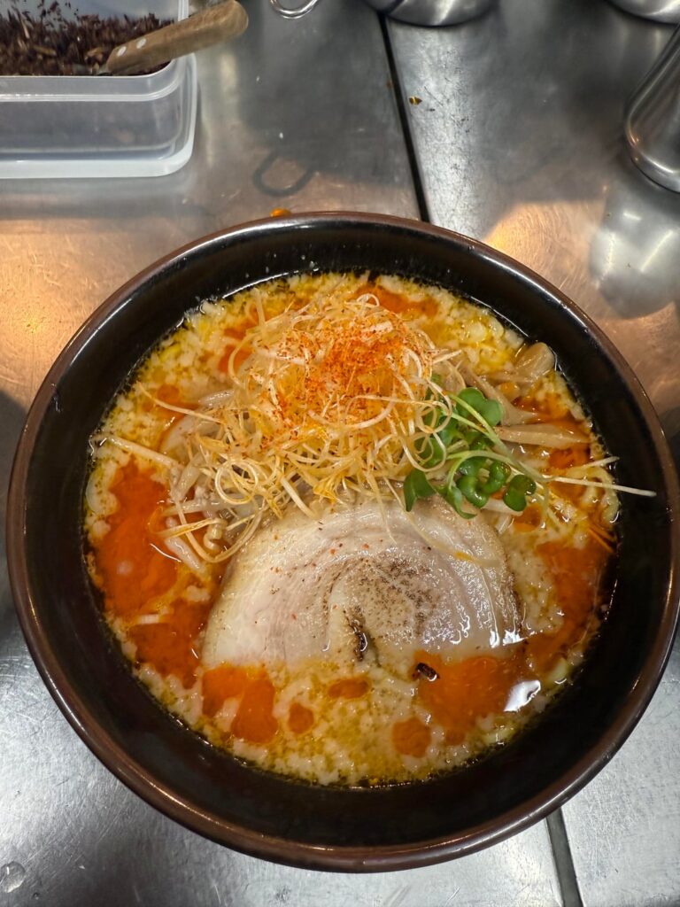 Leaned how to make different kinds of Tonkotsu ramen at Rajuku school of ramen in Tokyo