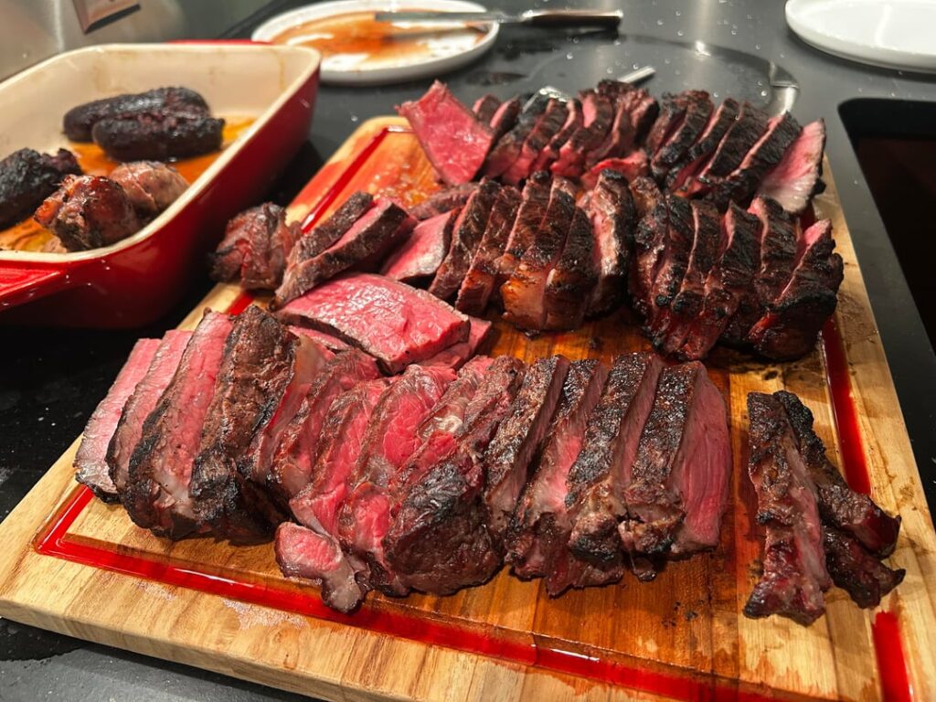 Hickory smoked reverse sear NY strip