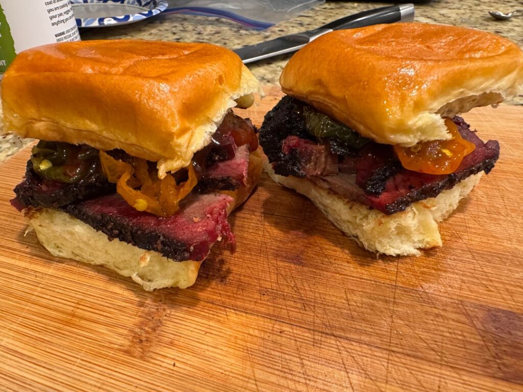 Brisket and candied peppers