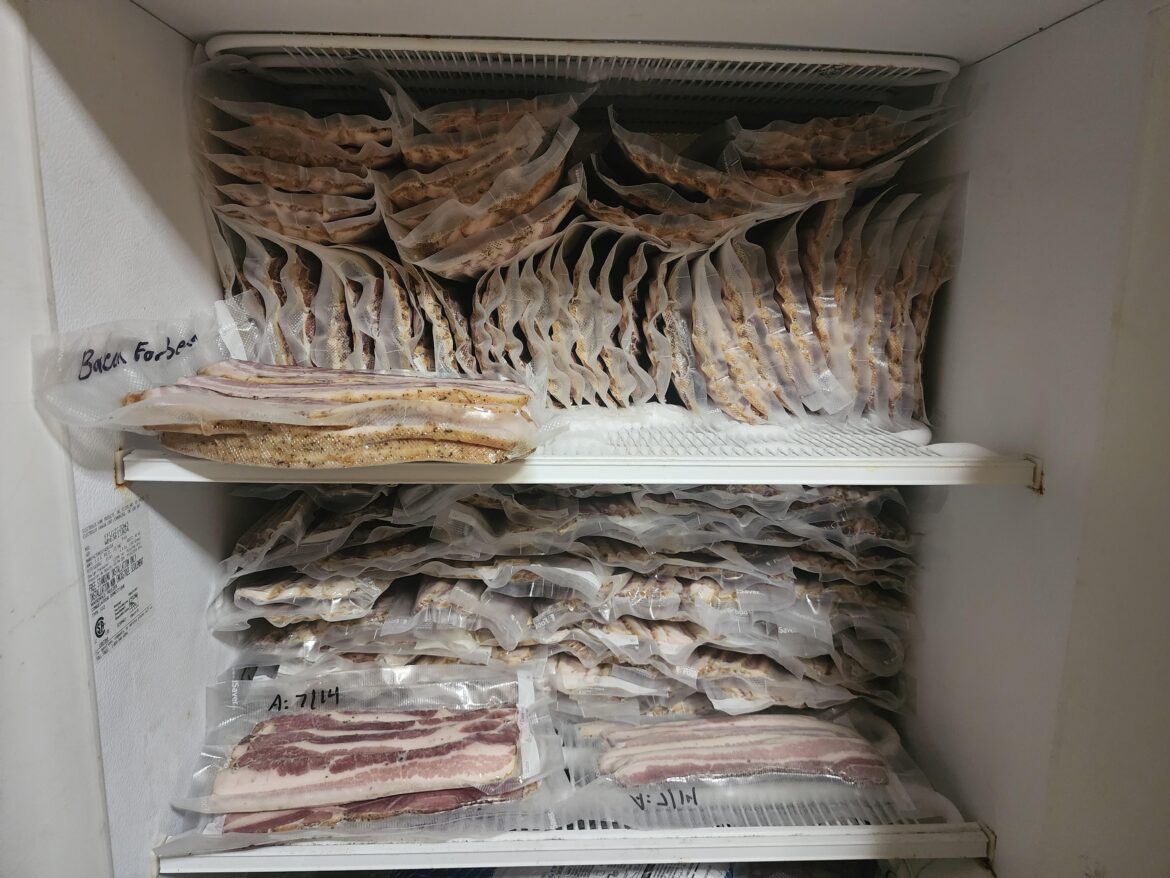 I got the fiancé to agree to bacon as a wedding favor to guests!