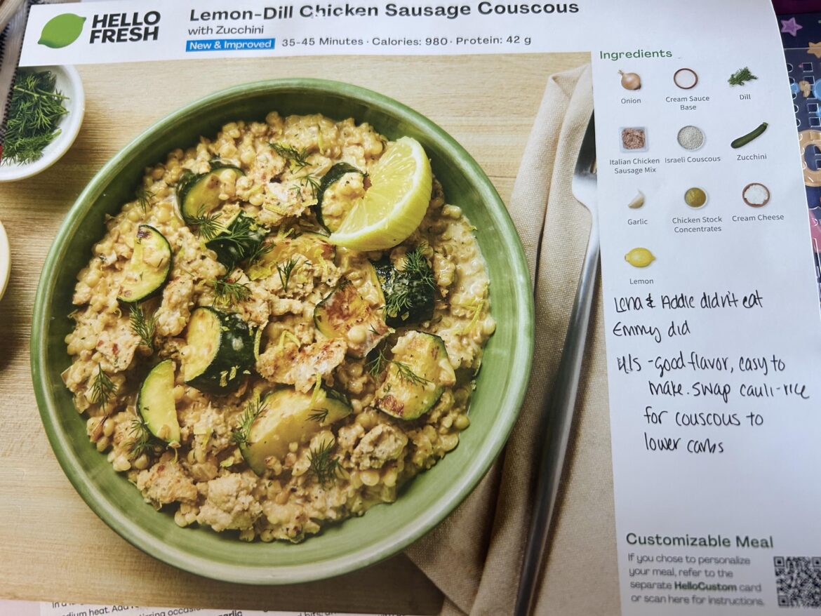 Recipe for cream sauce in “lemon dill chicken sausage couscous” Recipe for cream sauce in “lemon dill chicken sausage couscous”