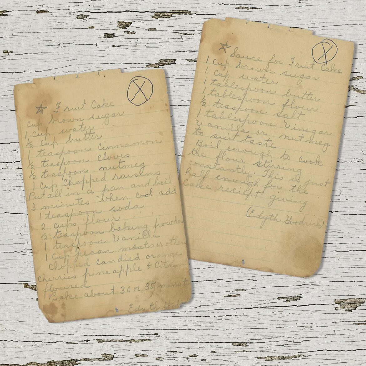 Fruit Cake with Brown Sugar Sauce from Edith Goodrich