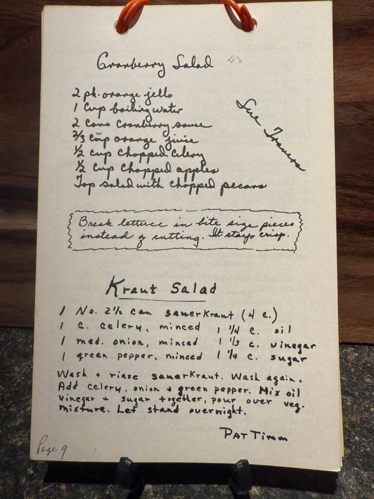 (GUTD 9/32) Cranberry Salad, Kraut Salad, Shrimp Salad, Corned Beef Mold, & Layered Lettuce Salad (GUTD 9/32) Cranberry Salad, Kraut Salad, Shrimp Salad, Corned Beef Mold, & Layered Lettuce Salad