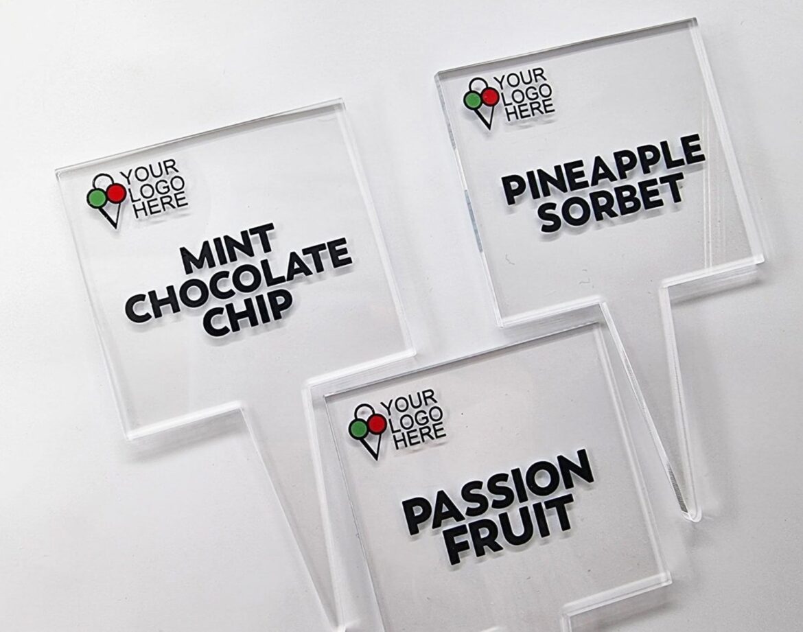 Recommendations for custom acrylic signs picks for ice cream labels other than the vendors I put in the body text?