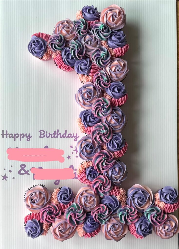 Volunteer bake: Pull-apart cake for twin girls on their first birthday!