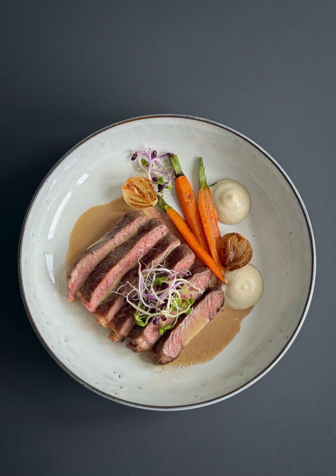 Ribeye with cauliflower puree Ribeye with cauliflower puree