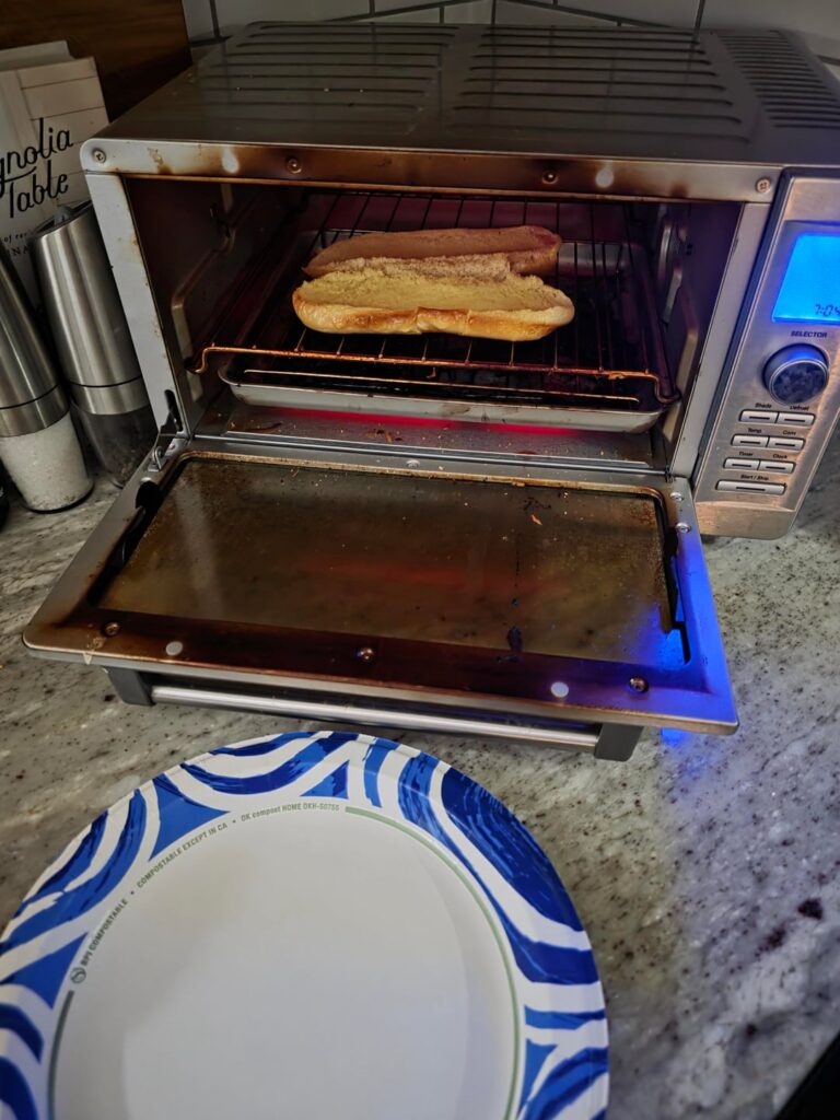 Doctored up leftover Costco dog