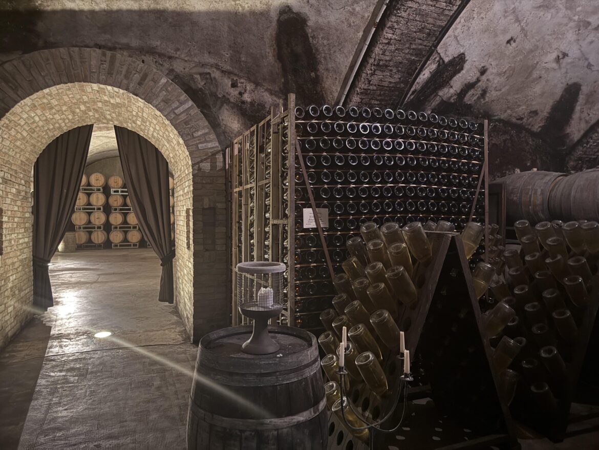 The cellar of Villa Sparina, Gavi, Italy.