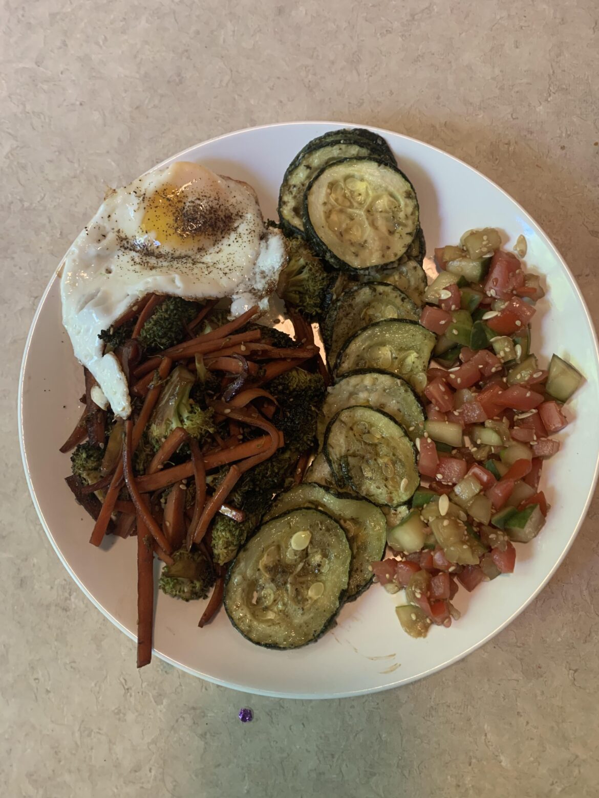 Took some advice— 344 calorie vegetable stir fry dinner