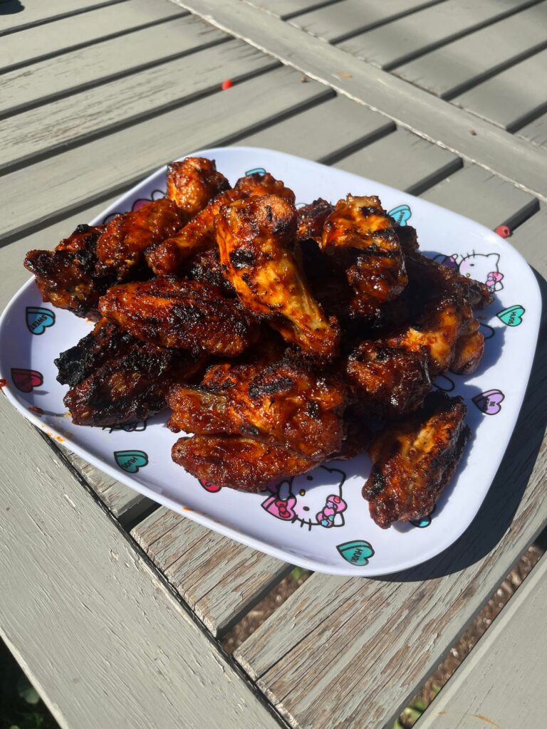 Daytona copy cat wings on the grill. Go bears