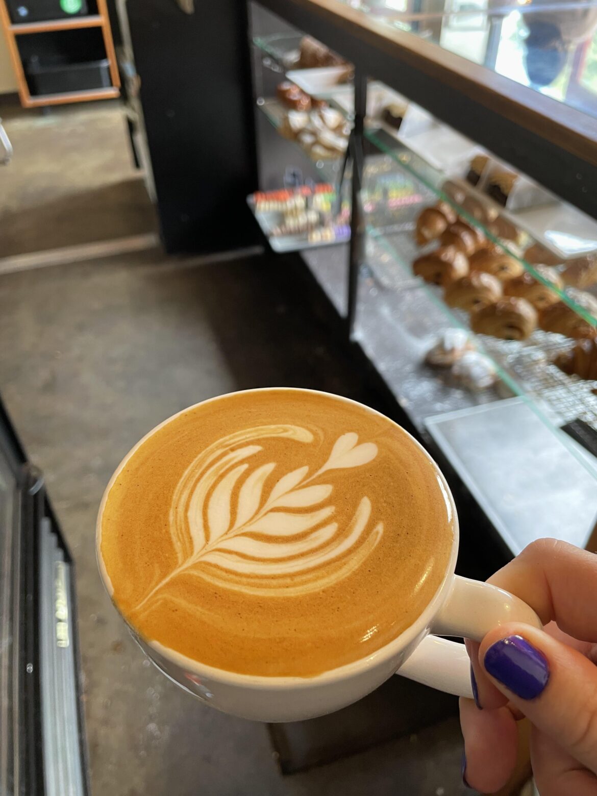 I really like pouring in the mugs at my new bakery job!
