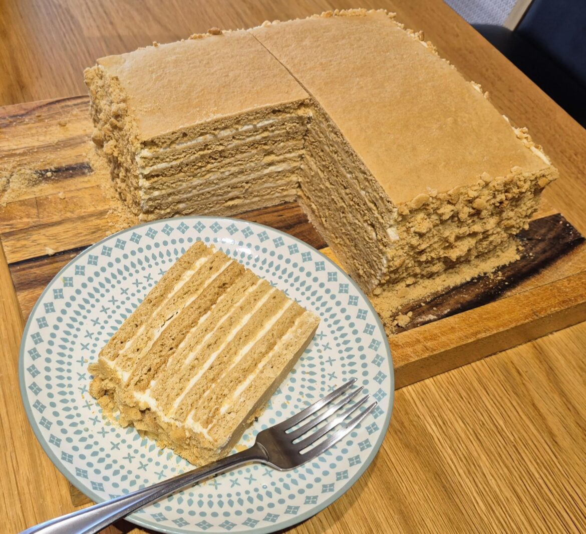 Russian Honey Cake / Medovik Cake I made for my husband's birthday