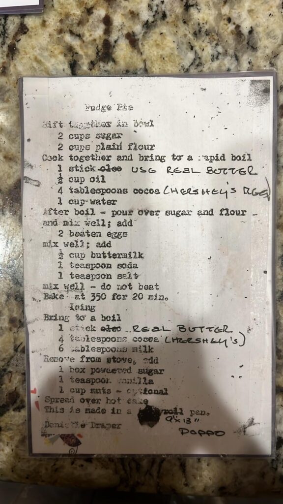 Grandma’s Fudge Pie (Cake!)