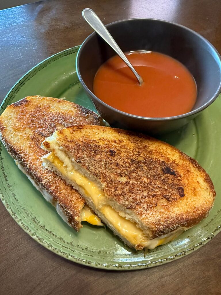 My 4 cheese grilled cheese on sourdough.