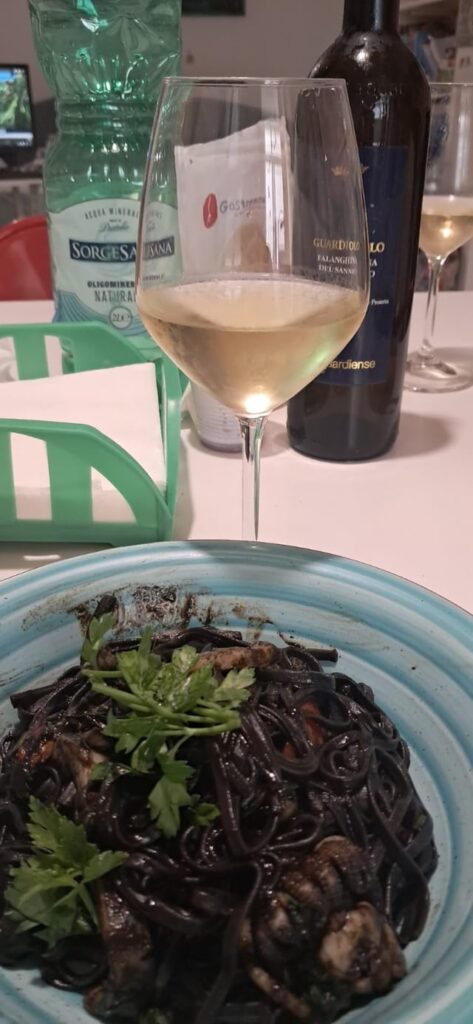 Tagliolini with squid ink and fresh squid