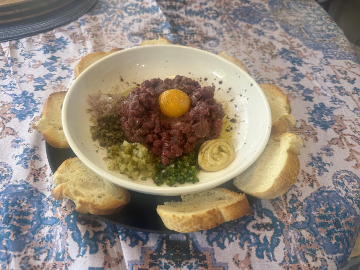 Steak tartare (my kid and like the occasion plate of fancy grub)