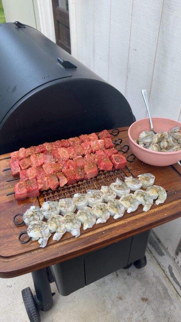 Surf and turf for the kids tonight. (They aren’t much for their veggies)