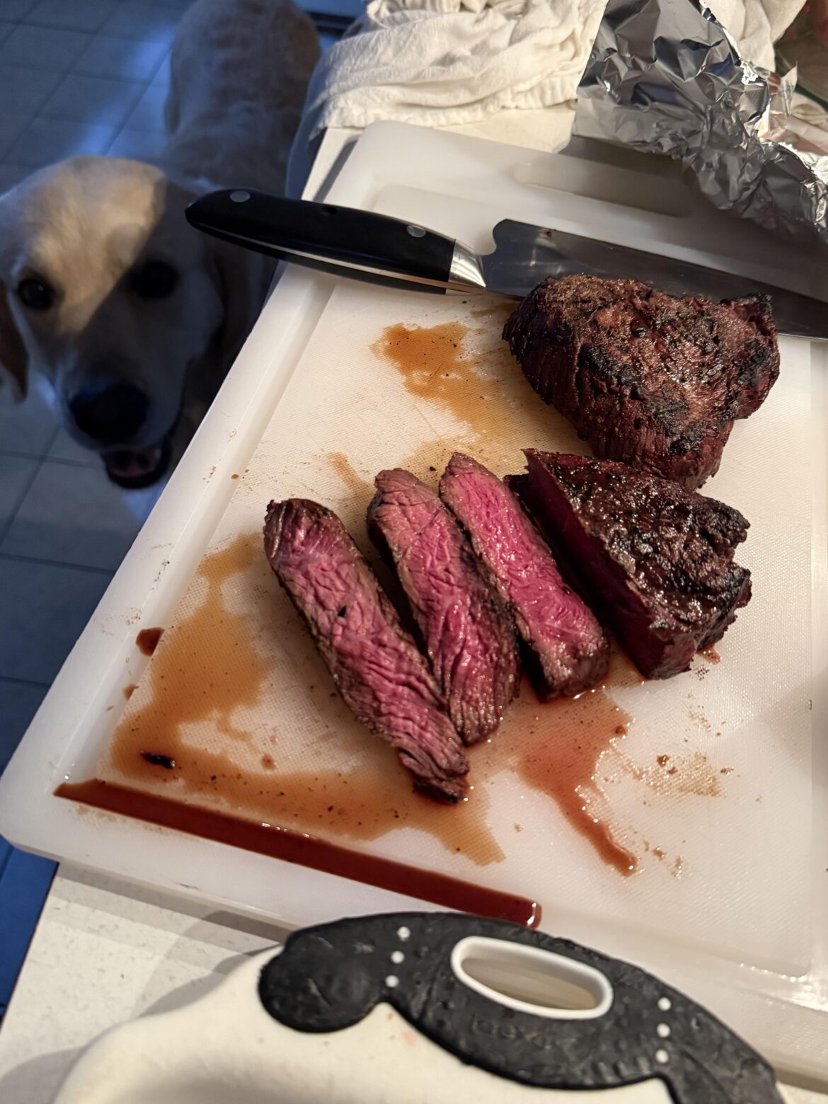 Would you eat this rare Top Sirloin or feed it to my Golden Retriever?