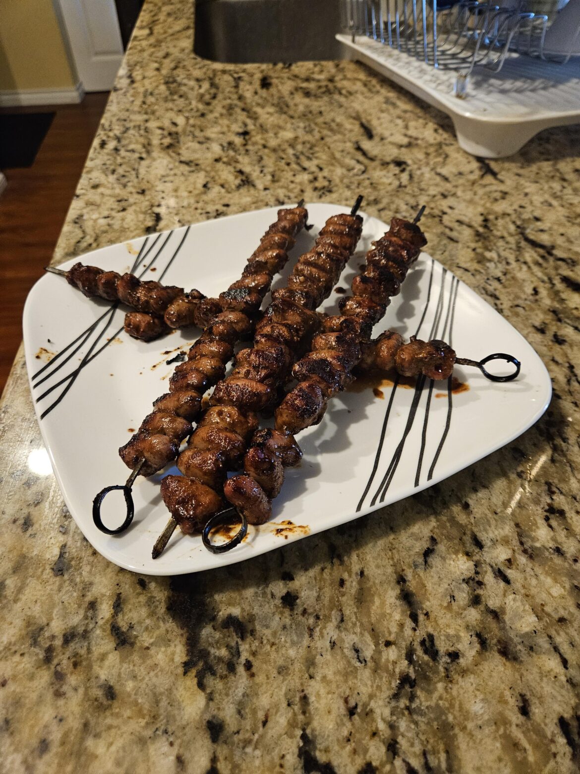 Just some chicken hearts off the grill