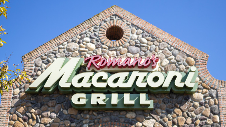 Exterior signage of Macaroni Grill restaurant