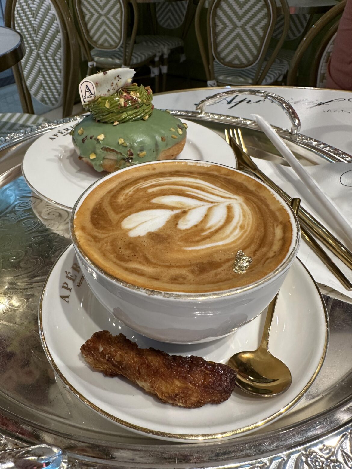 [i ate] Aperitif Latte and Pistachio Donut