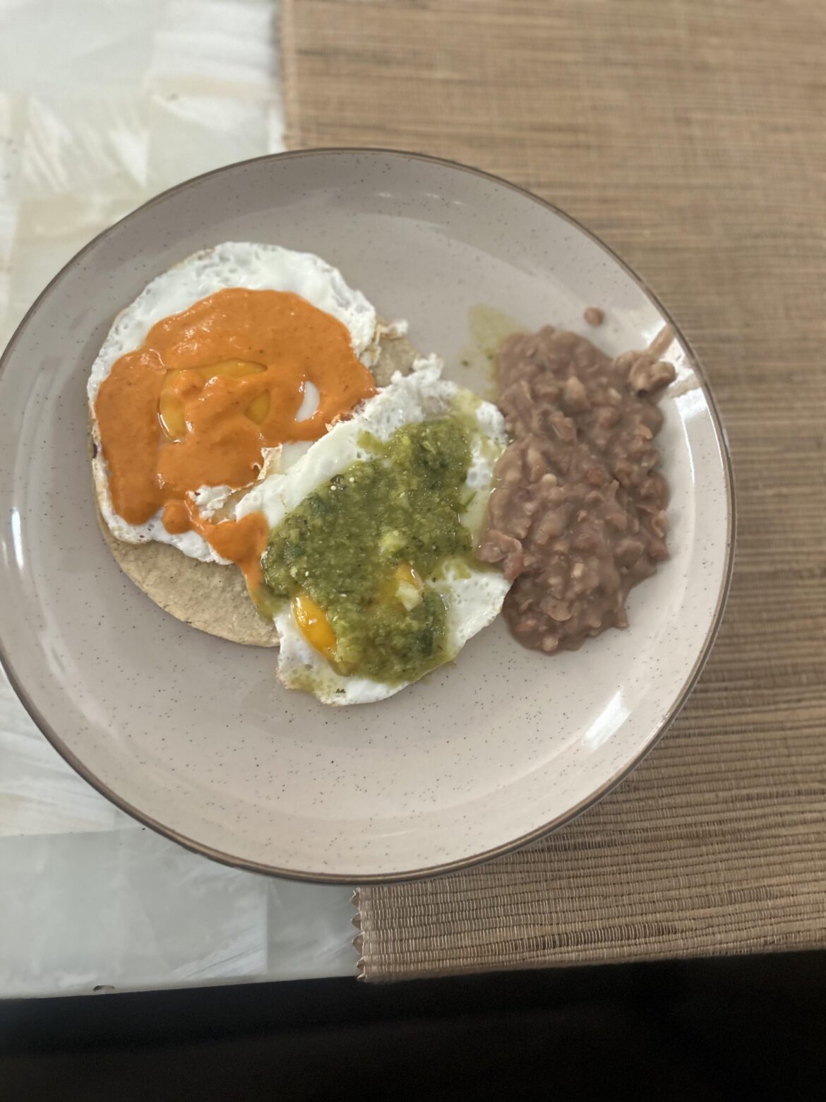 huevos rancheros with 2 salsas