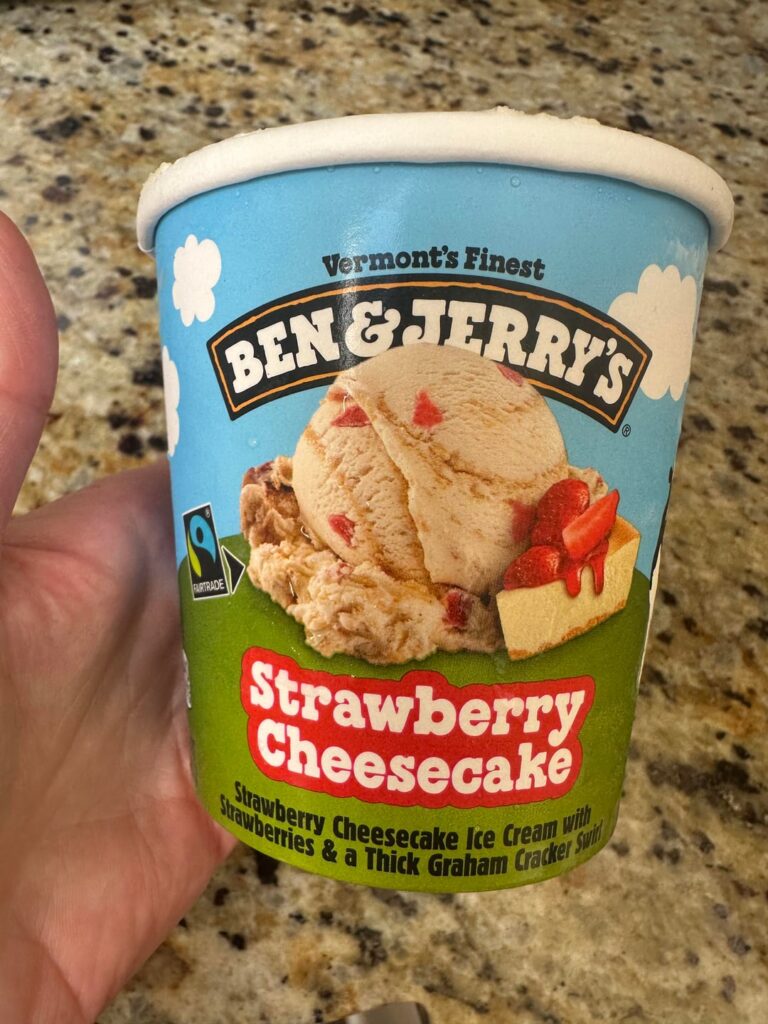 Ben & Jerry’s Strawberry Cheesecake is a new favorite of mine