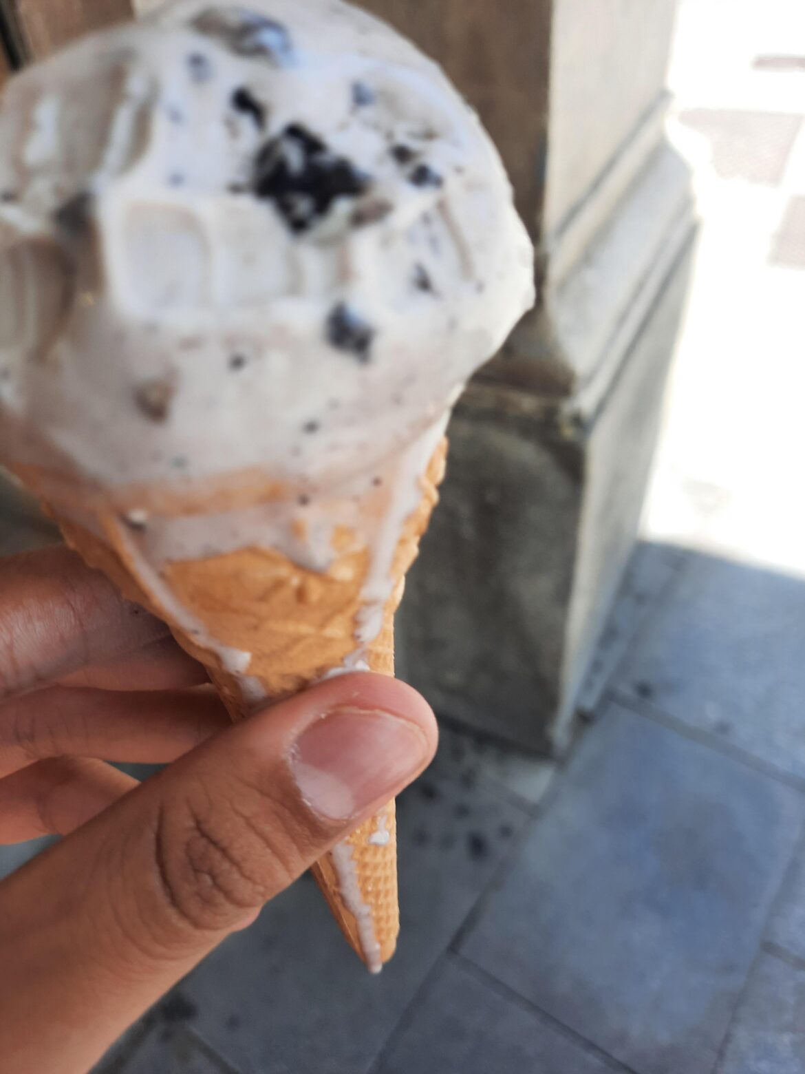 Blue cheese and oreo ice cream, at Valladolid, Spain.