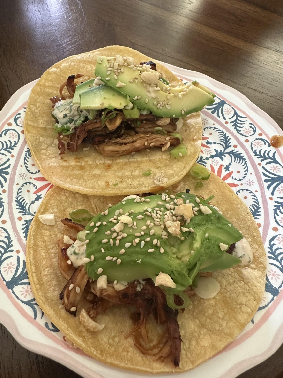 Teriyaki chicken tacos