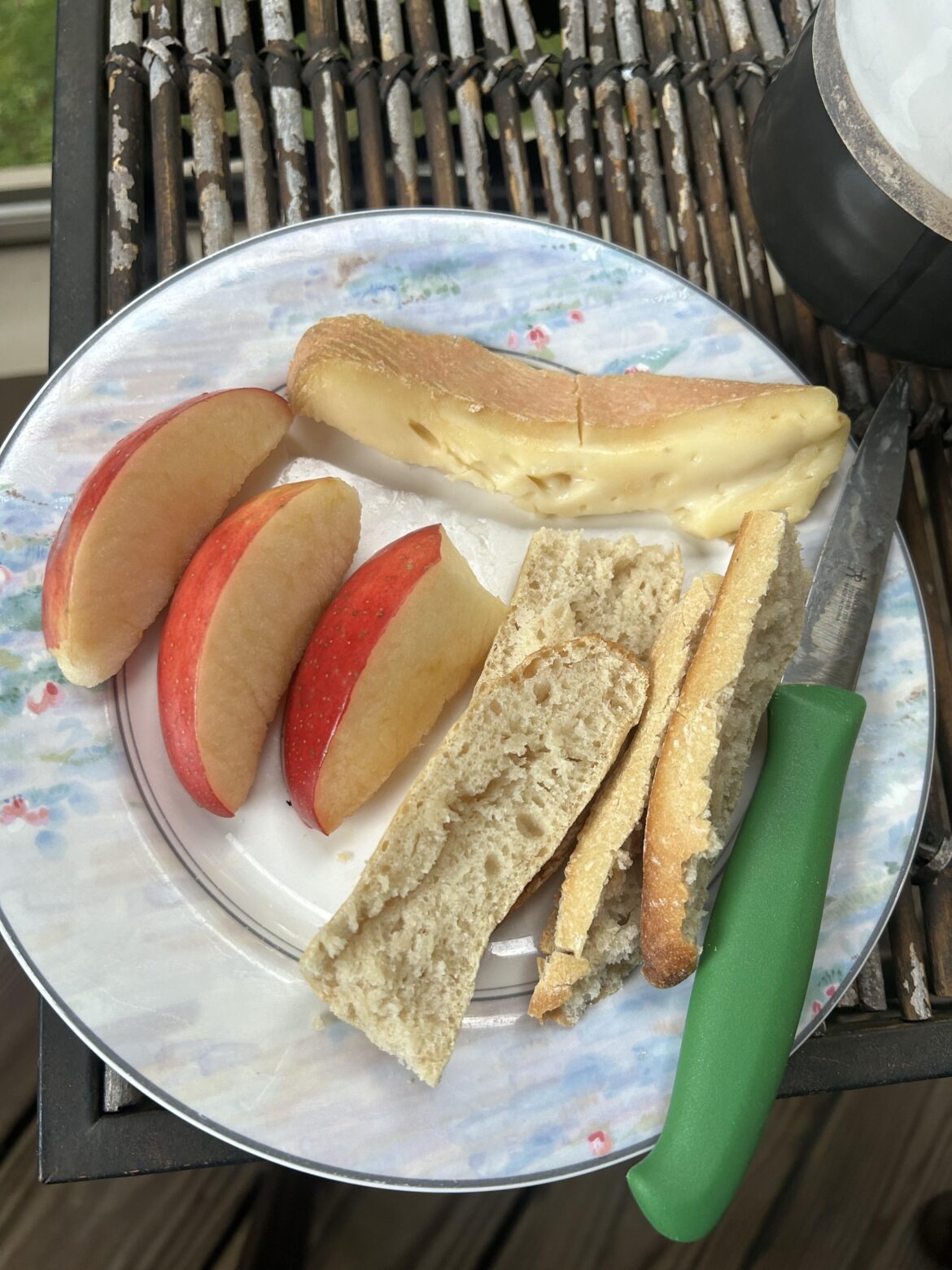 Showmmmz from Wegmans, an apple cider-washed rind cow’s milk cheese. Reminiscent of Maroilles (so naturally I dunked it in coffee)