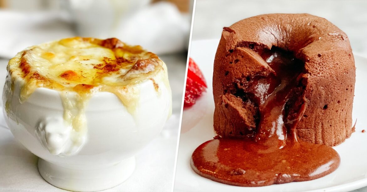 Onion Soup and Dark Chocolate Lava Cakes Onion Soup and Dark Chocolate Lava Cakes