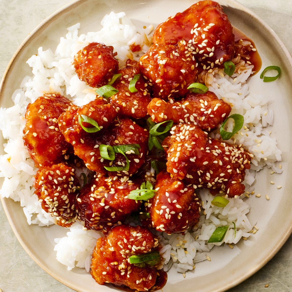 fried chicken tossed in a classic sesame sauce